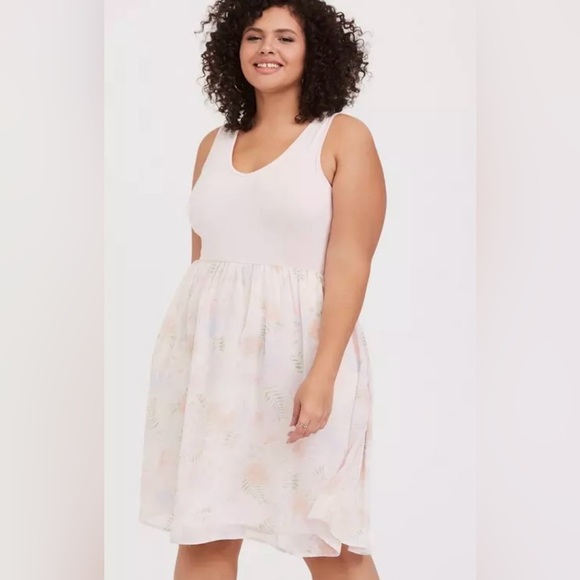 Torrid x Disney Her Universe Maleficent 2 Aurora Pink Knit To Woven Dress 1X - Picture 1 of 10